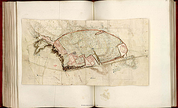 William Gell, City of Pompeii to the year 1817. Aquarellierte Tuschezeichnung. (Institut National de l’Histoire de l’Art, Paris)